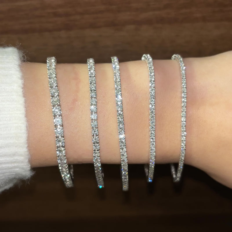 18K Round Cut Lab Grown Diamond Tennis Bracelet