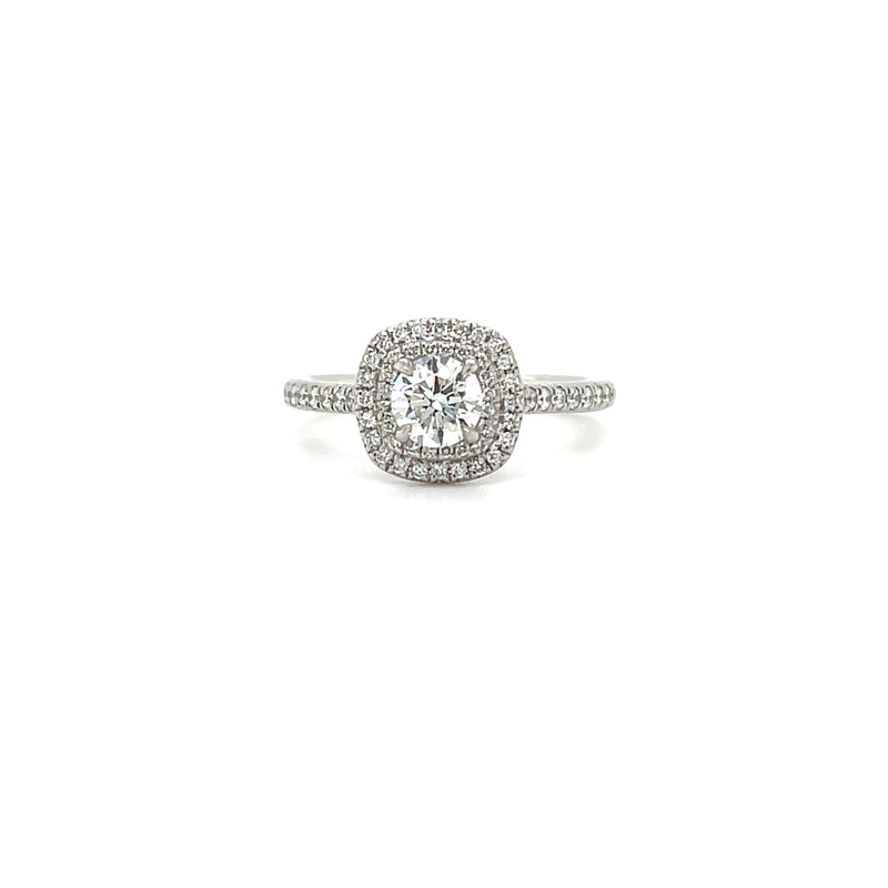 Round Cut Double Halo Diamond Ring