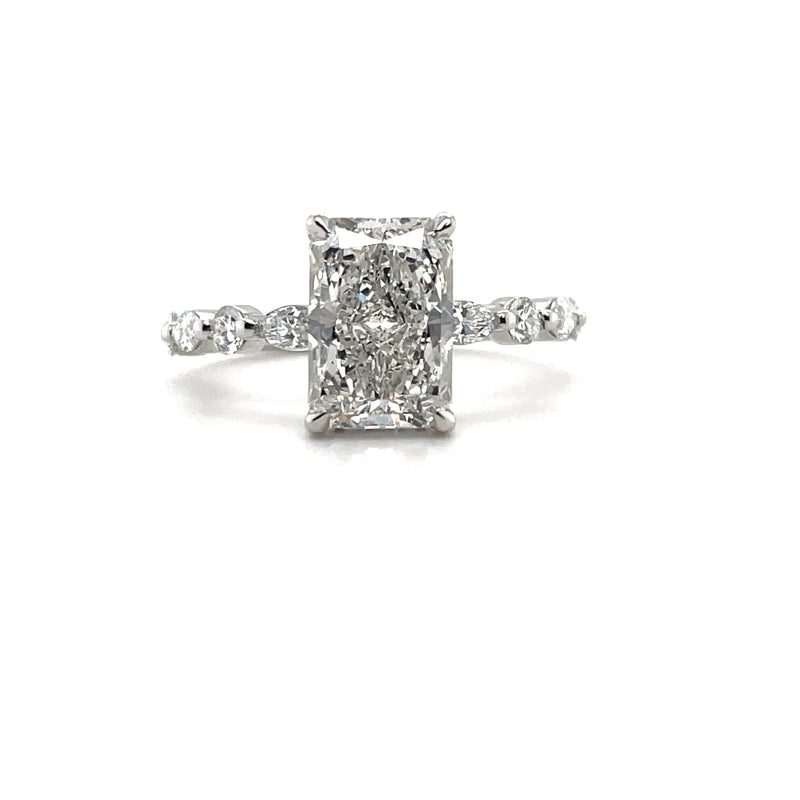 LAB GROWN RADIANT CUT BUBBLE MARQUISE BAND RING -1CT+