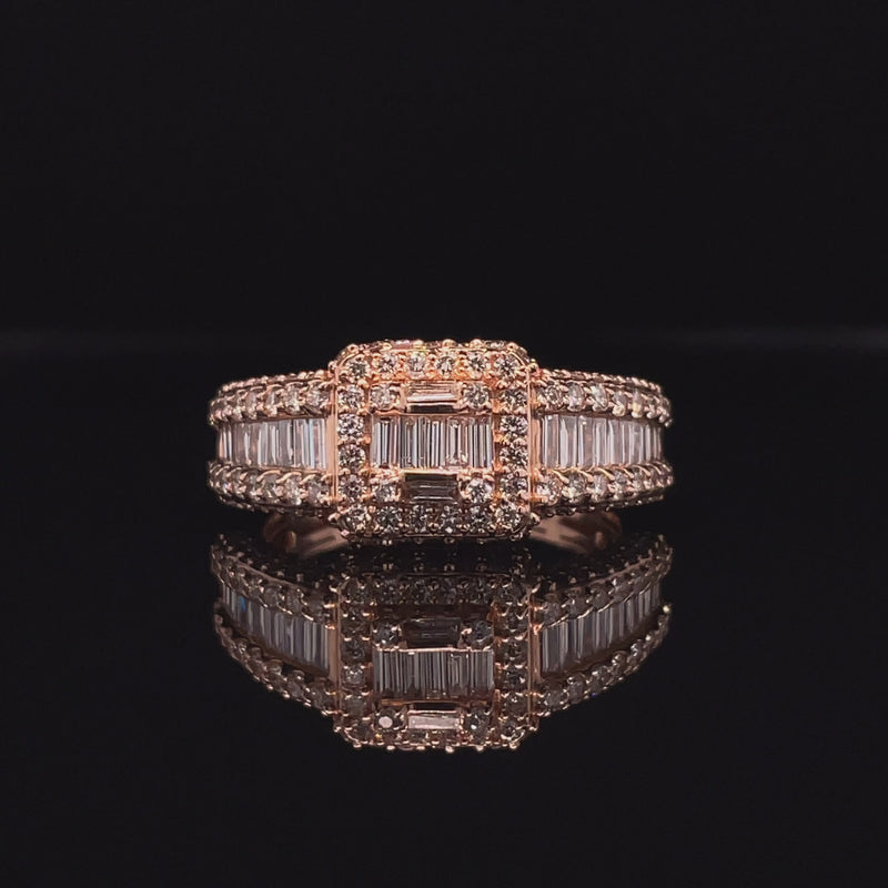 14K Rose Gold Diamond Ring - 2.66CT