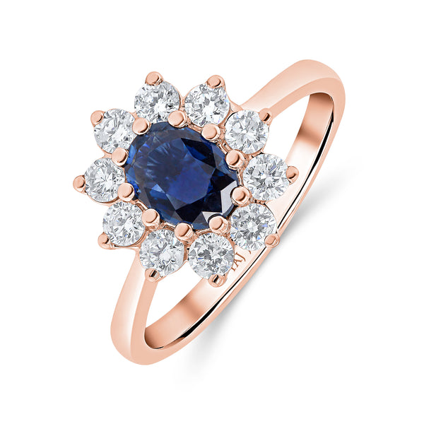 Oval Blue Sapphire & Diamond Ring