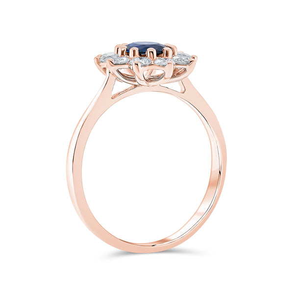 Oval Blue Sapphire & Diamond Ring