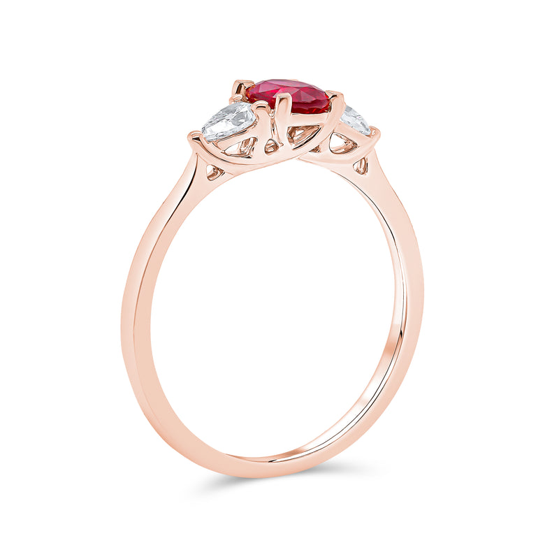 Oval Ruby & Diamond Ring