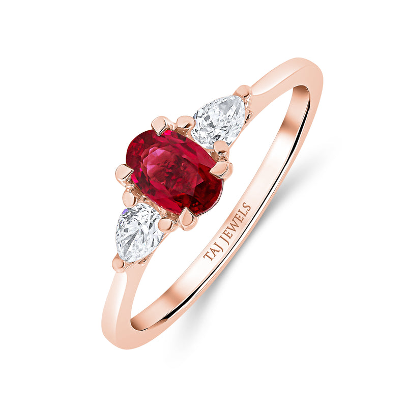 Oval Ruby & Diamond Ring