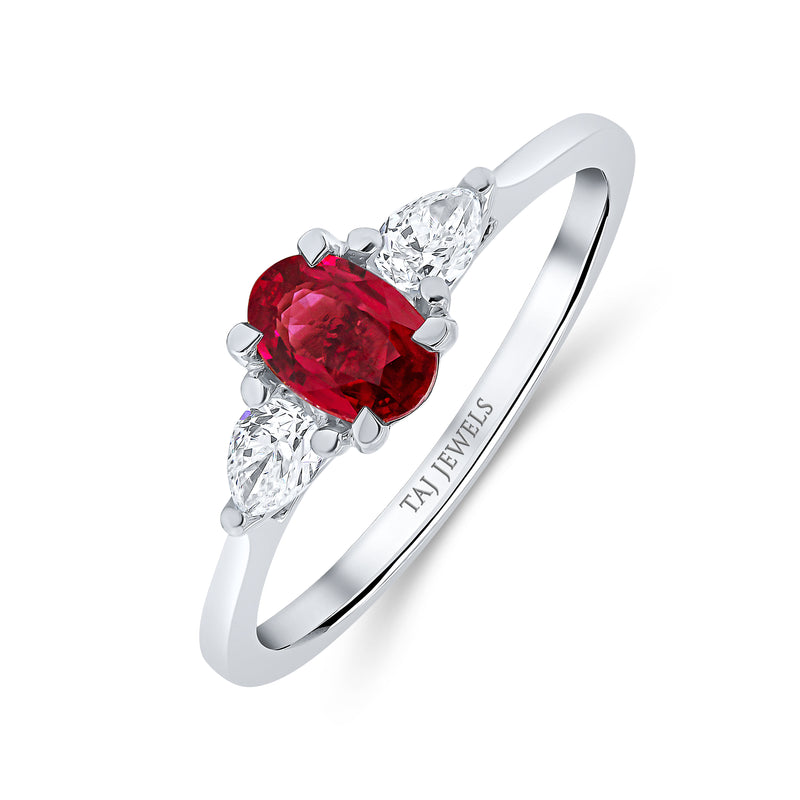 Oval Ruby & Diamond Ring