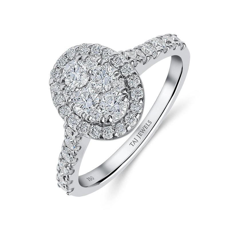 Oval Cut Single Halo Diamond Ring