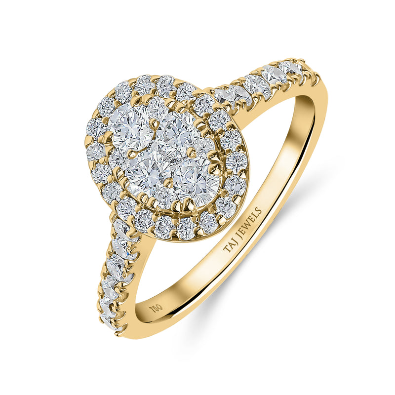 Oval Cut Single Halo Diamond Ring