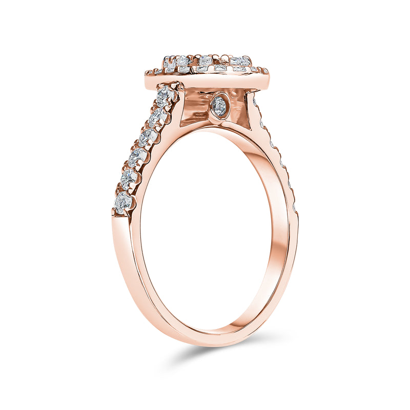 Oval Cut Single Halo Diamond Ring