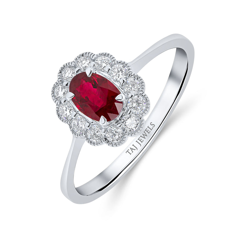 Oval Cut Ruby & Diamond Ring