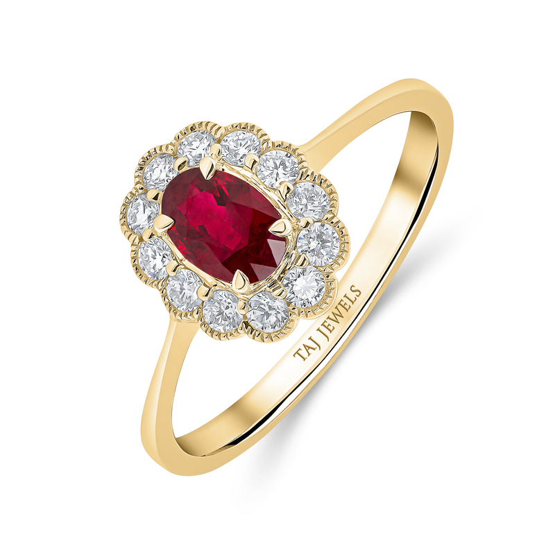 Oval Cut Ruby & Diamond Ring