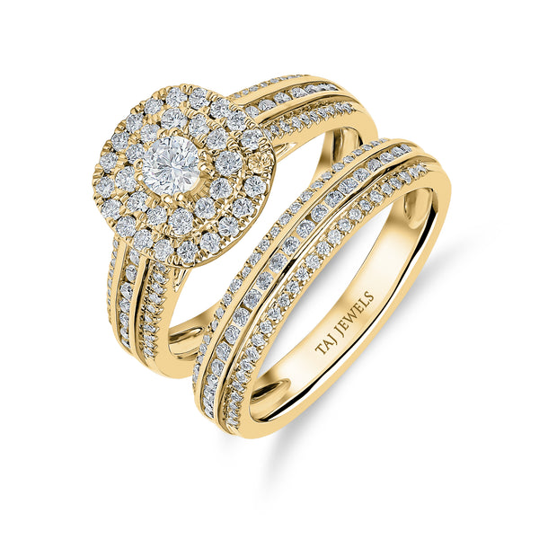 Round Brilliant Diamond Ring and Matching Band