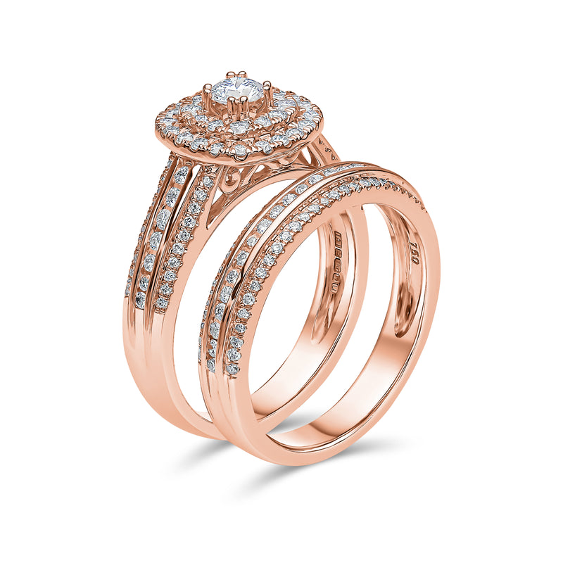 Round Brilliant Diamond Ring and Matching Band