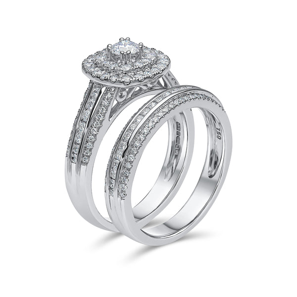 Round Brilliant Diamond Ring and Matching Band