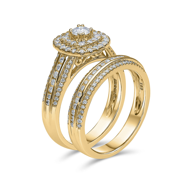 Round Brilliant Diamond Ring and Matching Band