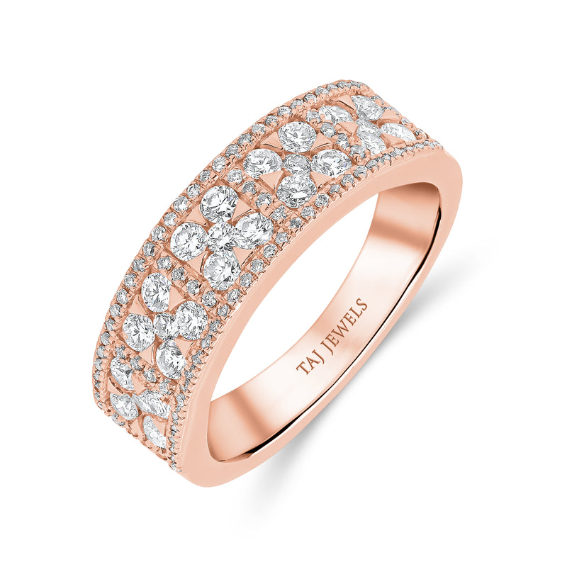 Wedding Band set in Round Brilliant Diamonds