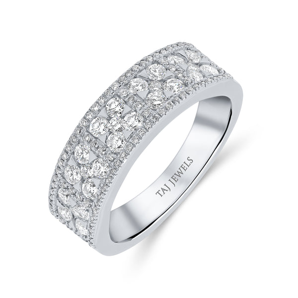 Wedding Band set in Round Brilliant Diamonds