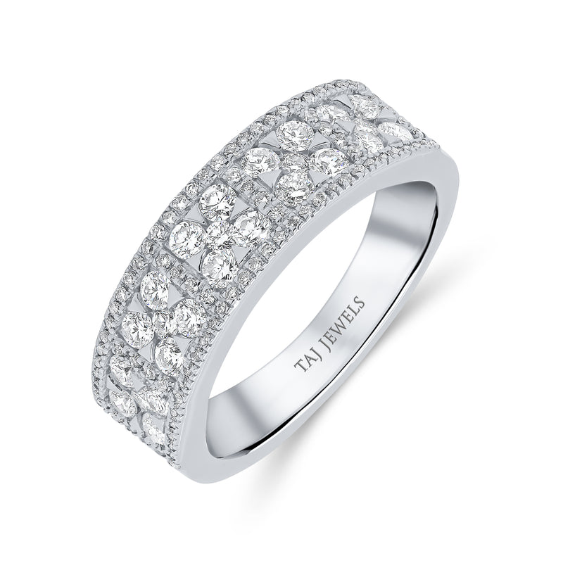 Wedding Band set in Round Brilliant Diamonds