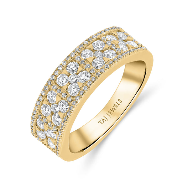 Wedding Band set in Round Brilliant Diamonds