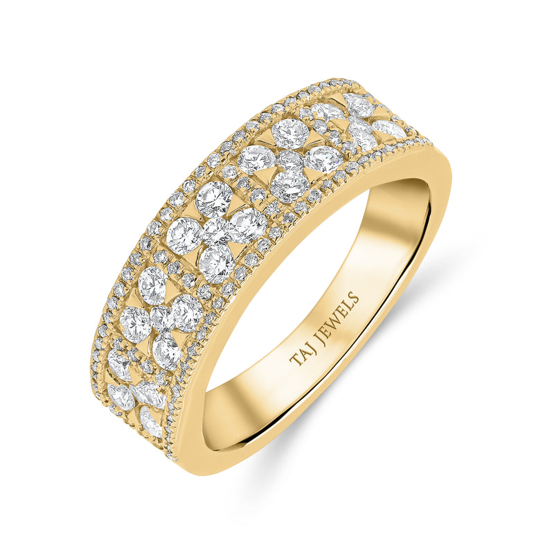 Wedding Band set in Round Brilliant Diamonds