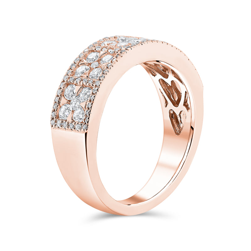 Wedding Band set in Round Brilliant Diamonds