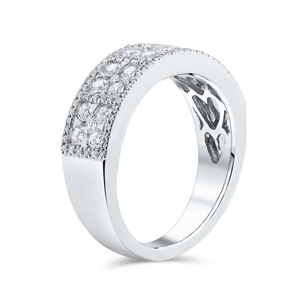 Wedding Band set in Round Brilliant Diamonds