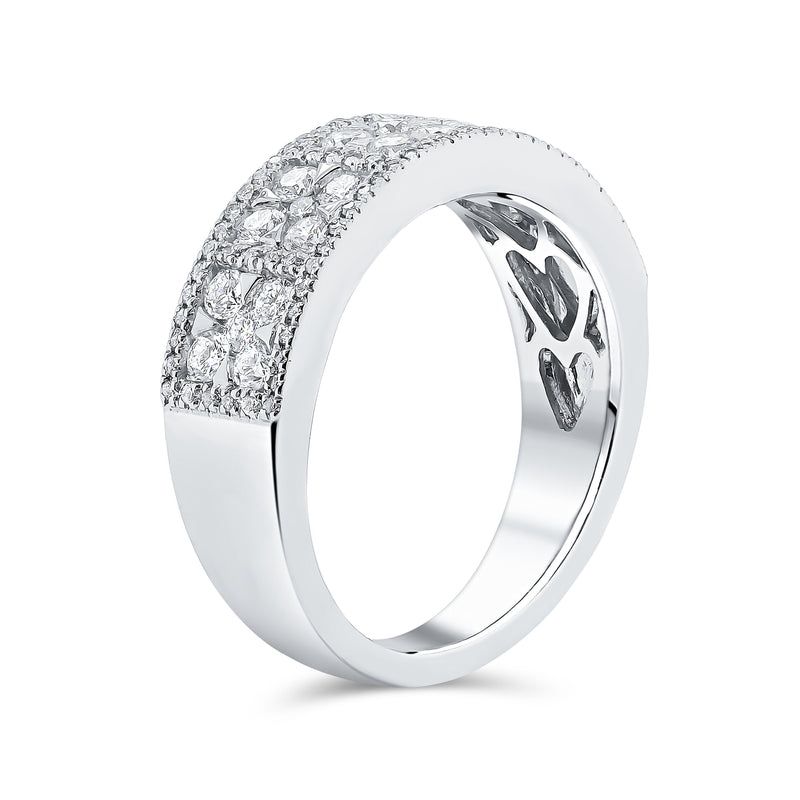 Wedding Band set in Round Brilliant Diamonds