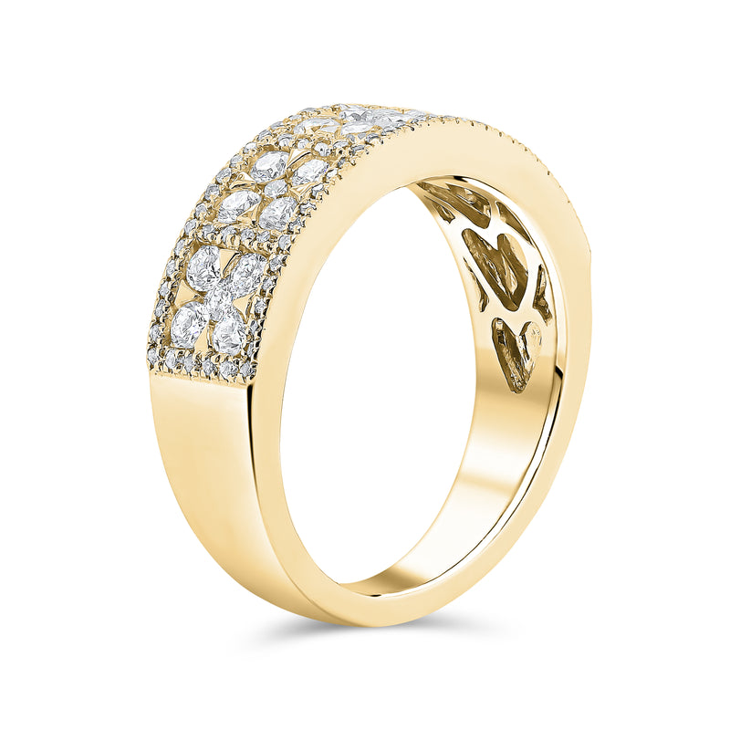 Wedding Band set in Round Brilliant Diamonds