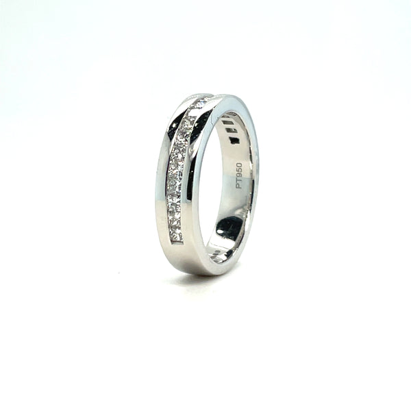 Men's Wedding Band Channel Set With Princess Cut Diamonds