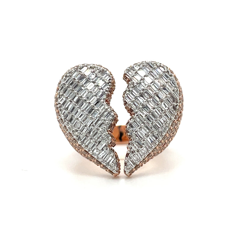 Natural 14K  Rose Gold Diamond Gents Ring - 3.50CT