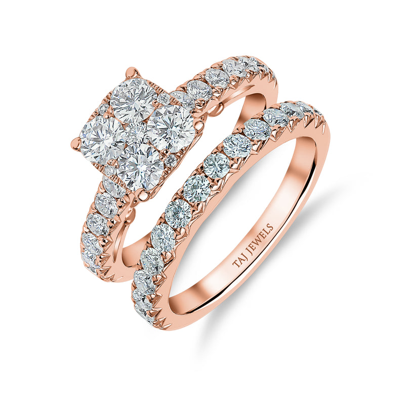 Round Brilliant Diamond Ring and Matching Band