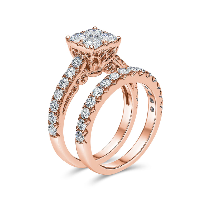 Round Brilliant Diamond Ring and Matching Band