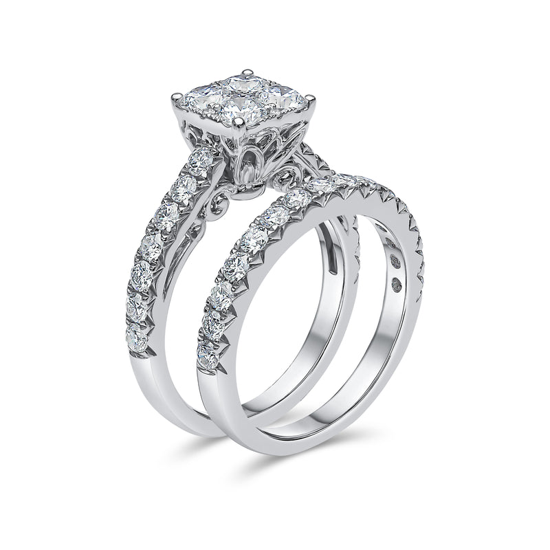 Round Brilliant Diamond Ring and Matching Band
