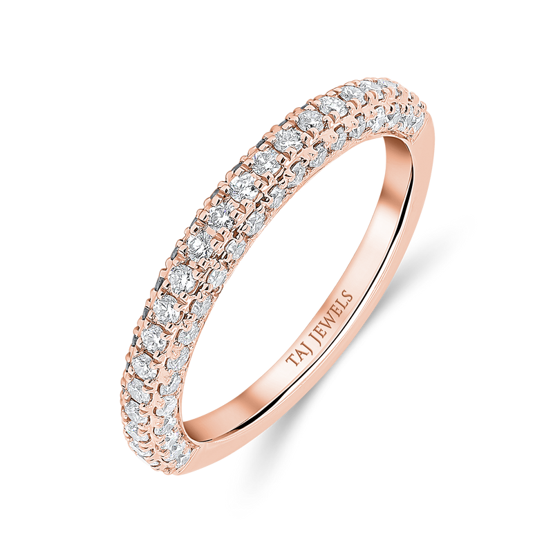 Wedding Band Pave Setting with Round Brilliant Diamonds