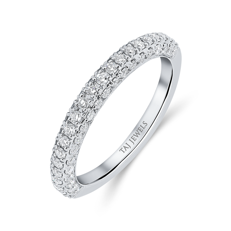 Wedding Band Pave Setting with Round Brilliant Diamonds
