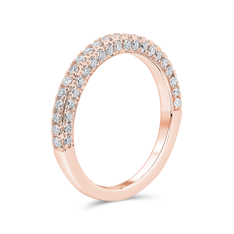 Wedding Band Pave Setting with Round Brilliant Diamonds