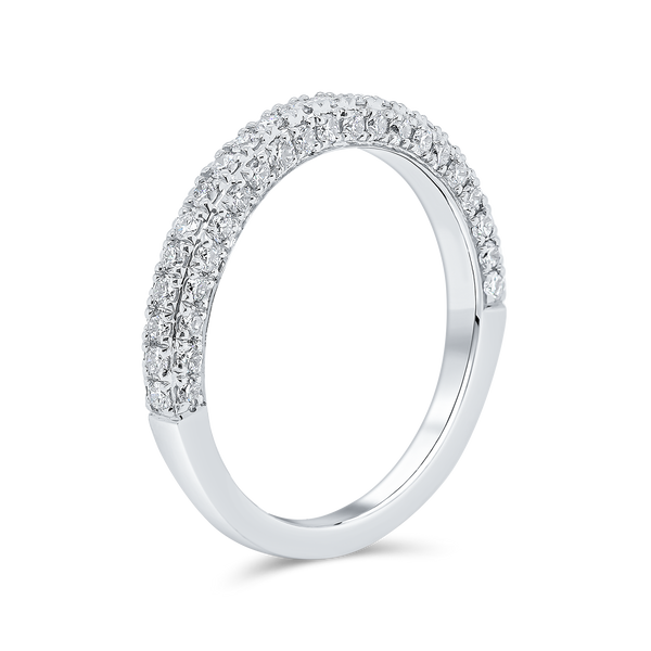 Wedding Band Pave Setting with Round Brilliant Diamonds