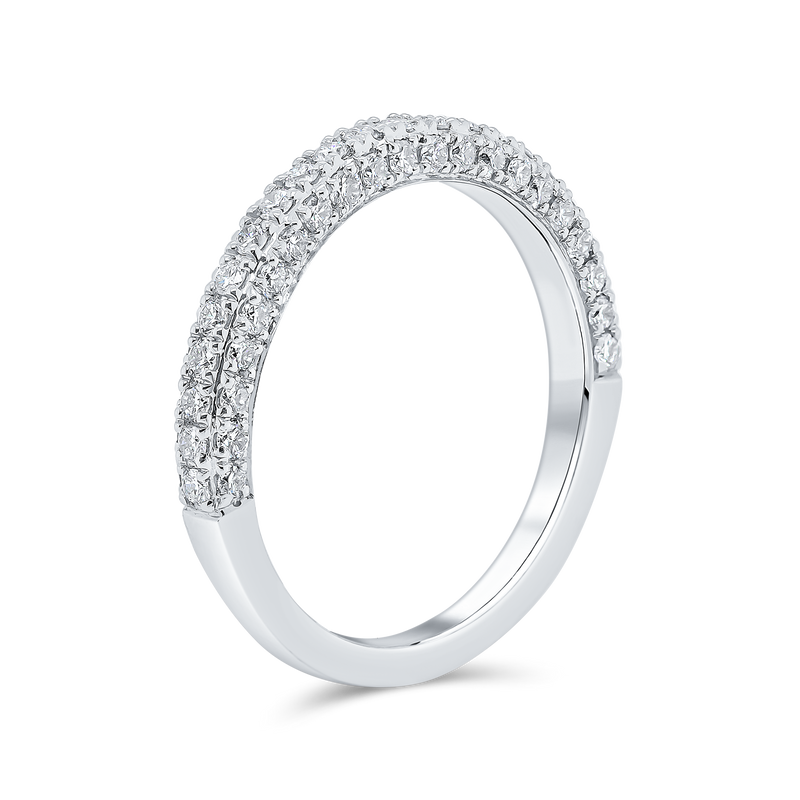 Wedding Band Pave Setting with Round Brilliant Diamonds