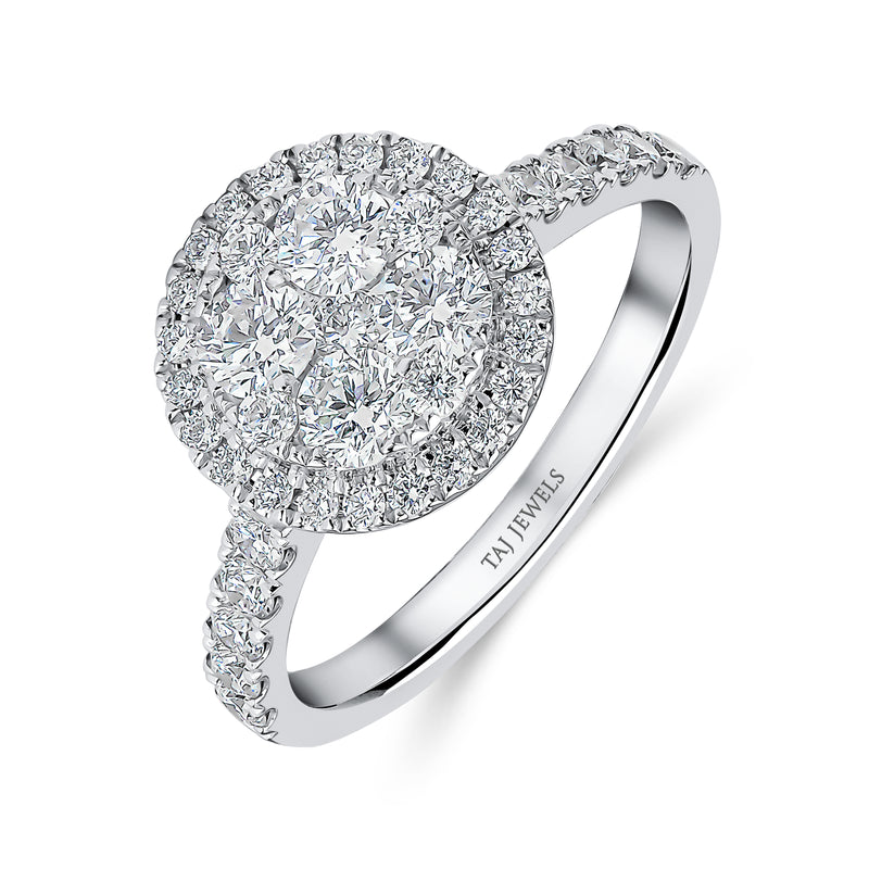Round Brilliant Shape Single Halo Diamond Ring