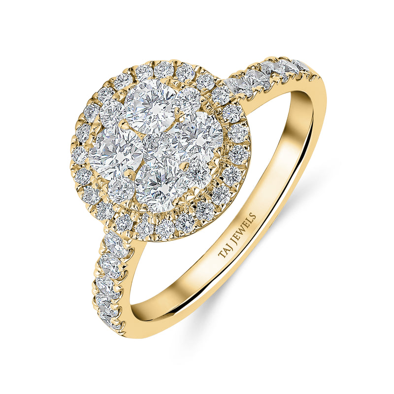 Round Brilliant Shape Single Halo Diamond Ring