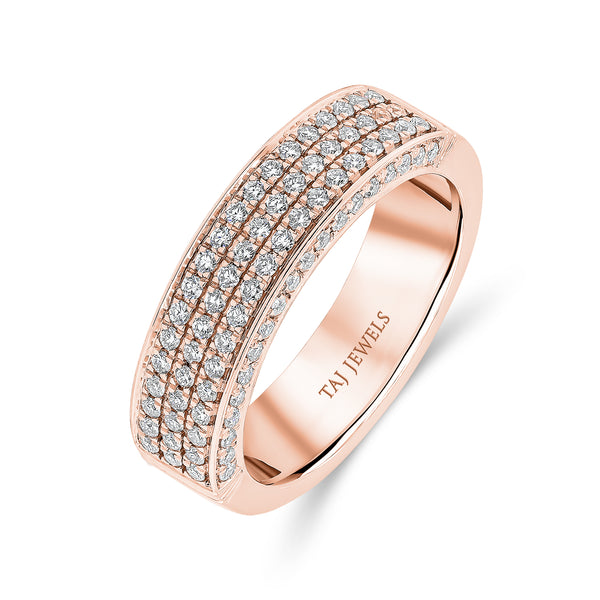 Triple Row Round Diamond Band