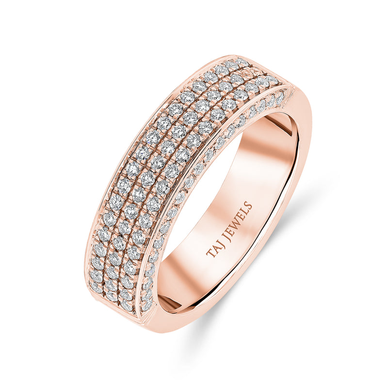 Triple Row Round Diamond Band