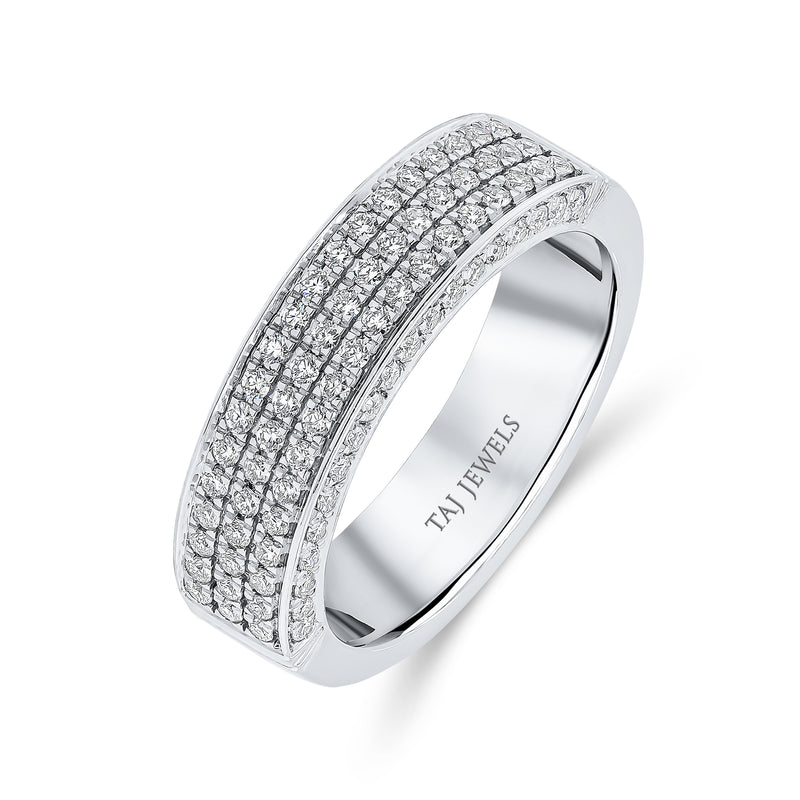 Triple Row Round Diamond Band
