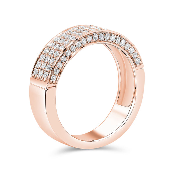 Triple Row Round Diamond Band