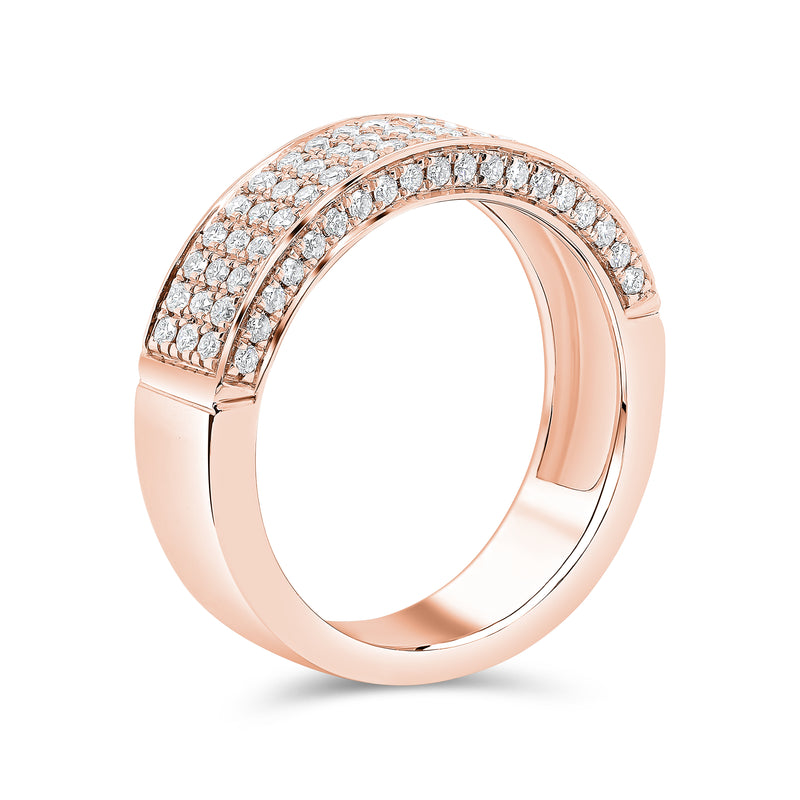 Triple Row Round Diamond Band