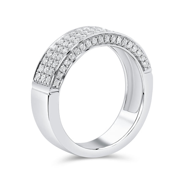 Triple Row Round Diamond Band