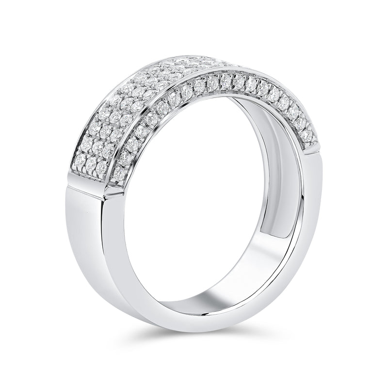 Triple Row Round Diamond Band