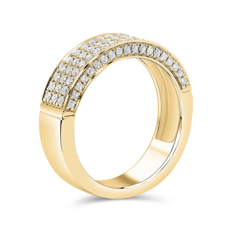 Triple Row Round Diamond Band