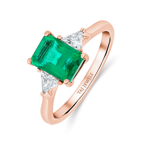 Emerald & Diamond Engagement Ring
