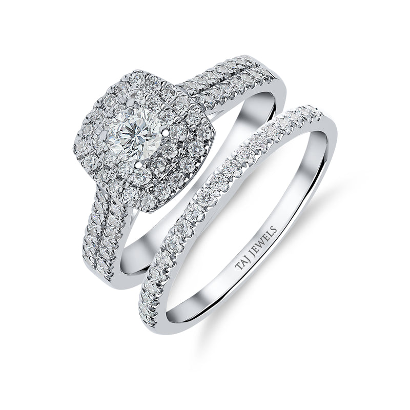 Double Band Pear Shaped Engagement Ring