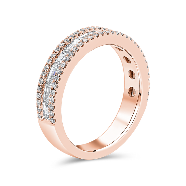 Wedding Band set in Round Brilliant and Baguette Diamonds